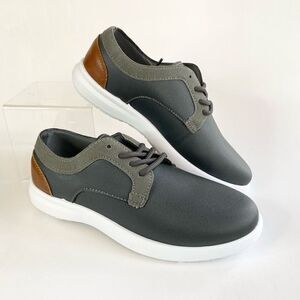Steve Madden Lace Up Oxford Boys Leather Suede Casual Dress Shoe Gray Size 4